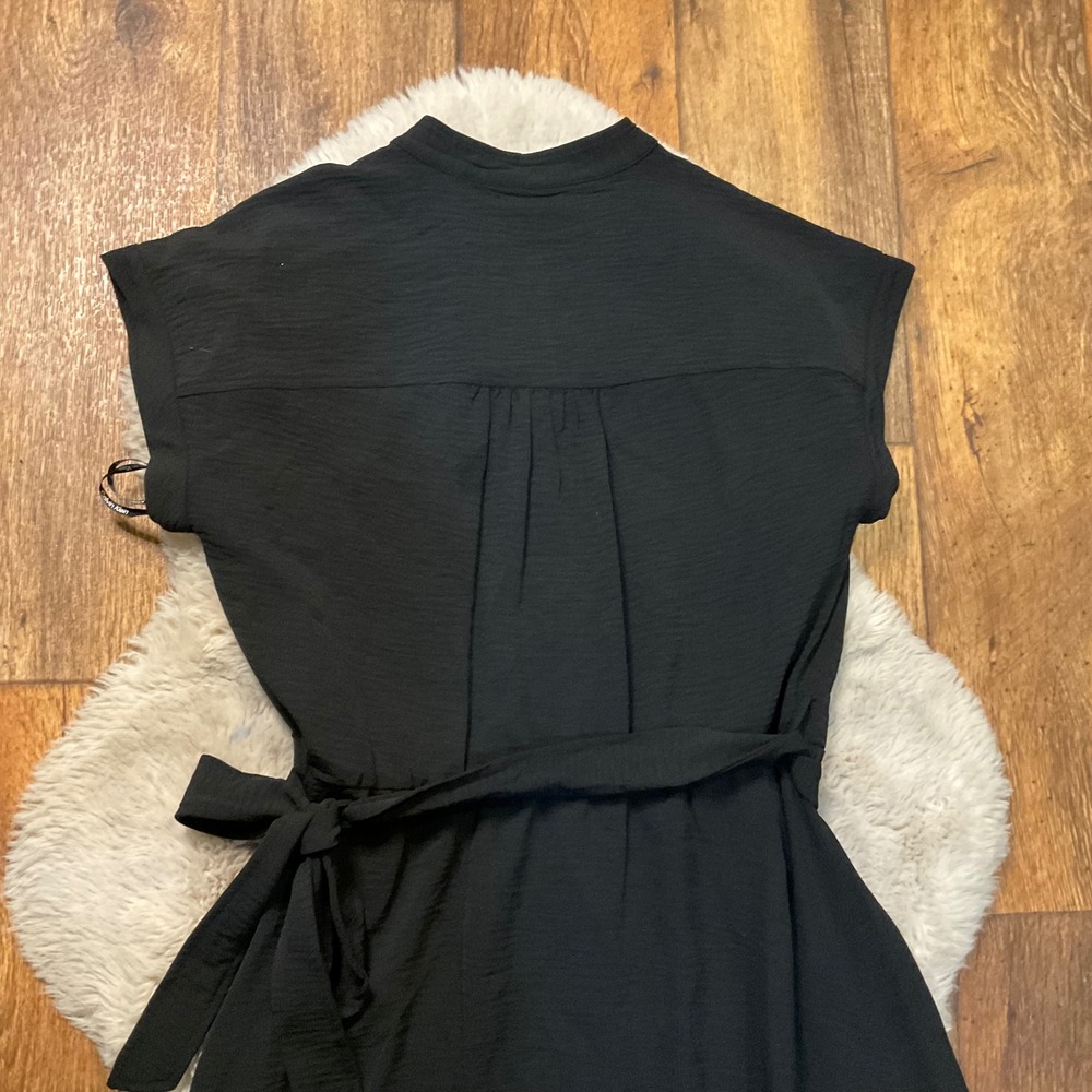 Calvin Klein Dress Size 10 Button Front Cap Sleeve Womens Tie Waist - Picture 10 of 10
